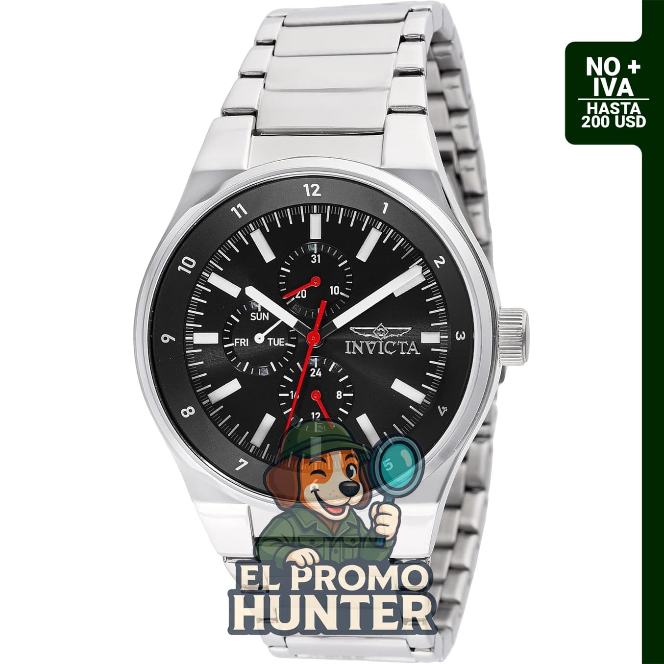 Reloj de cuarzo para hombre Invicta Racing de acero inoxidable, 44 mm.