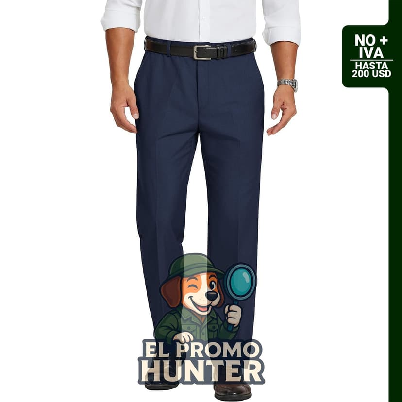 Pantalones de vestir para hombre, ajuste clásico, cintura ampliable, parte delantera plana, rectos.