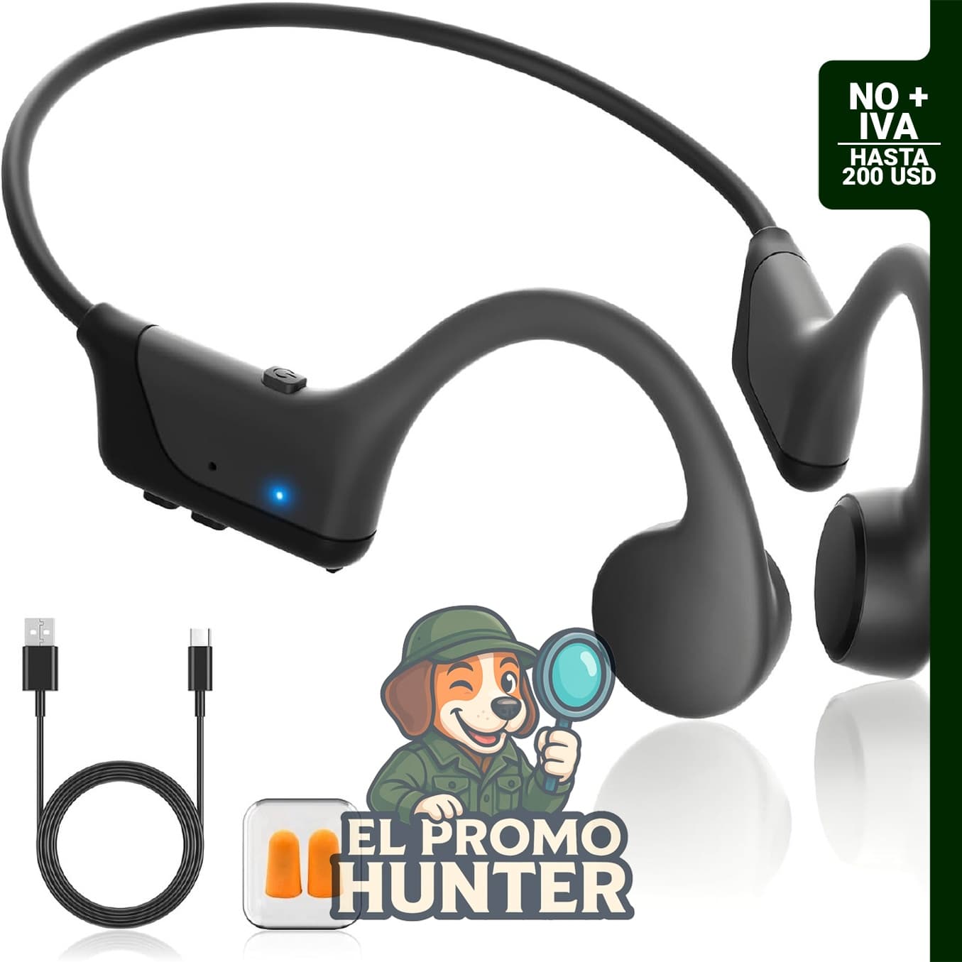 Auriculares de conducción ósea Gelecek, Bluetooth 6.0, IPX5 impermeables, 8 horas de reproducción.