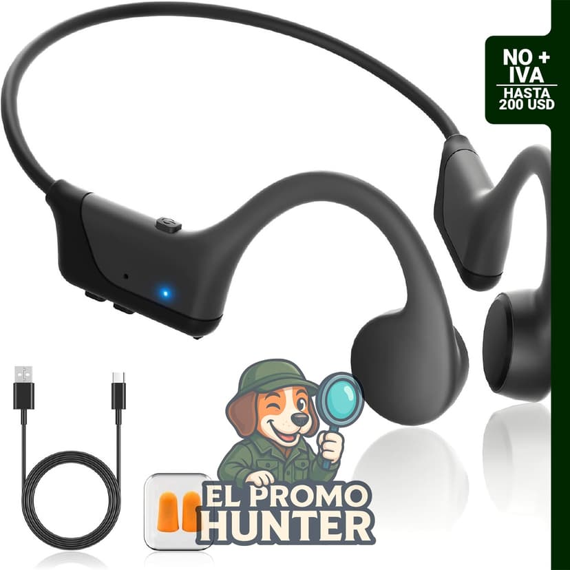 Auriculares de conducción ósea Gelecek, Bluetooth 6.0, IPX5 impermeables, 8 horas de reproducción.