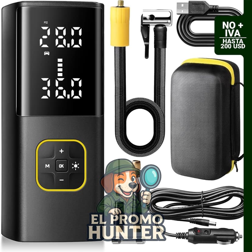 Inflador de neumáticos recargable Zune Lotoo, compresor de aire portátil para coches, 150 PSI, inalámbrico.