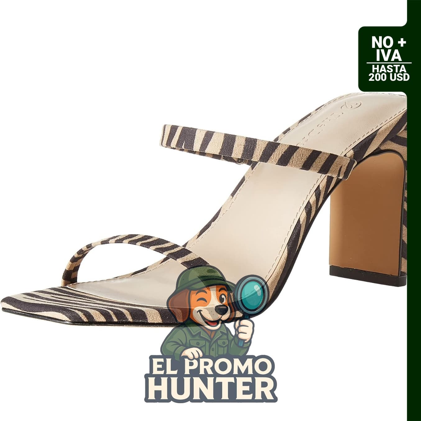 Sandalias de tacón de 7,6 cm con puntera cuadrada para mujer, marca The Drop.
