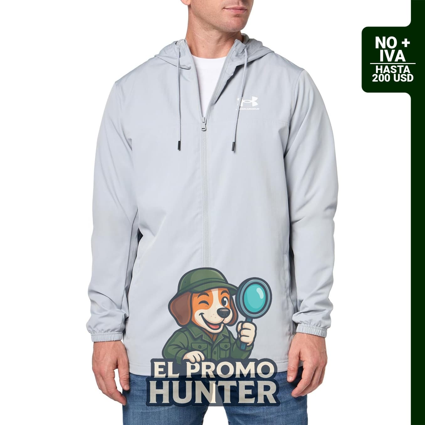 Chaqueta cortavientos tejida Under Armour Rival para hombre.