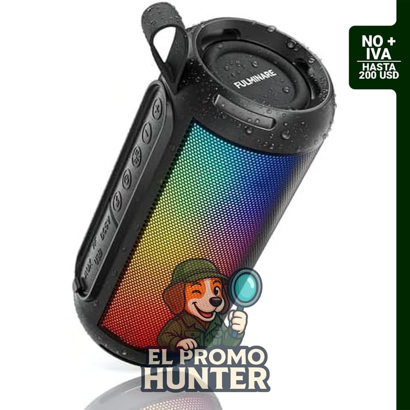 Altavoz Bluetooth FULMINARE TWS, 26 W, IPX5, 16 horas de reproducción, luz LED RGB.