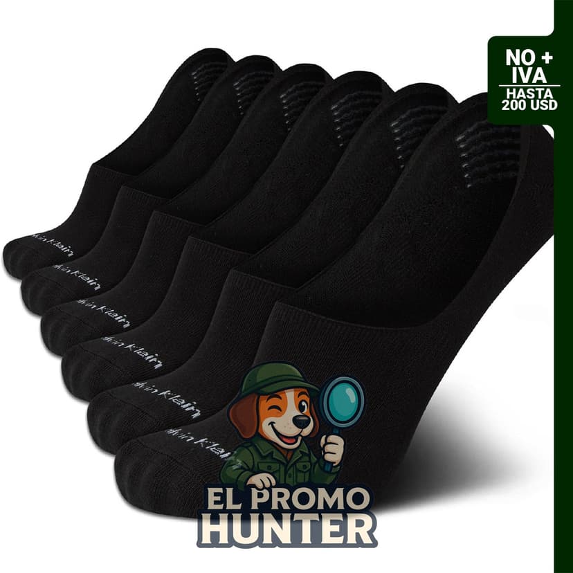 Paquete de 6 calcetines invisibles de mezcla de algodón suave para hombre, talla 7-12, con agarre en el talón.