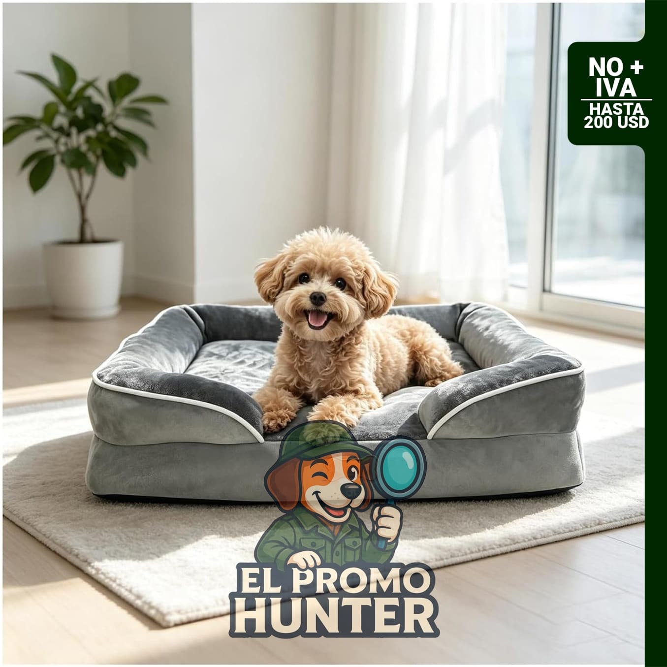 Cama grande de espuma viscoelástica para perros y gatos, con funda extraíble y lavable, parte inferior antideslizante.