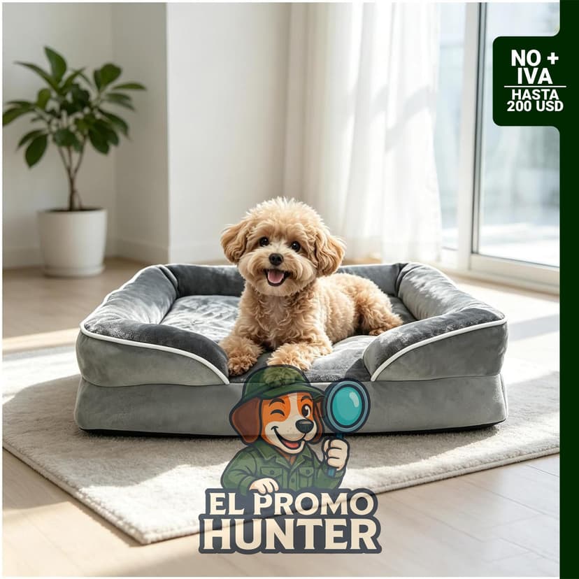 Cama grande de espuma viscoelástica para perros y gatos, con funda extraíble y lavable, parte inferior antideslizante.