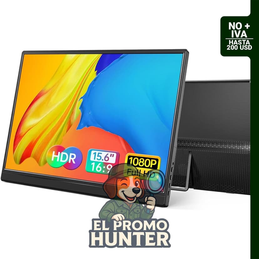 Monitor portátil Yxk de 15.6" (39.6 cm) 1080P, conexión USB-C y HDMI, diseño ultradelgado.