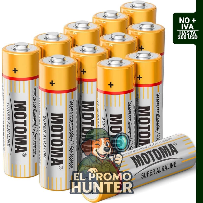 Baterías alcalinas AA de 1.5 V, paquete de 12, 1920 mAh, duración de 10 años.