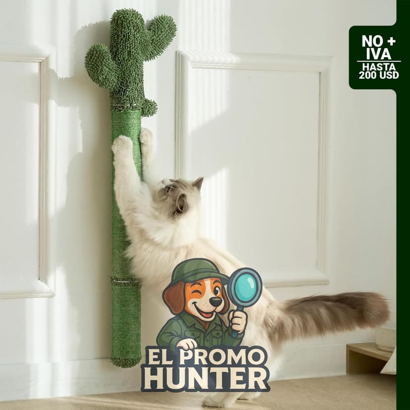 Rascador montado en la pared para gatos, poste vertical de sisal de 89 cm.
