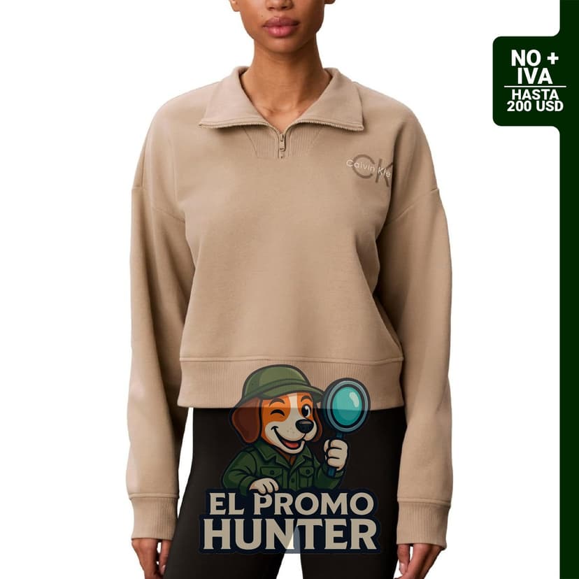 Sudadera con cremallera de rizo francés para mujer de Calvin Klein.