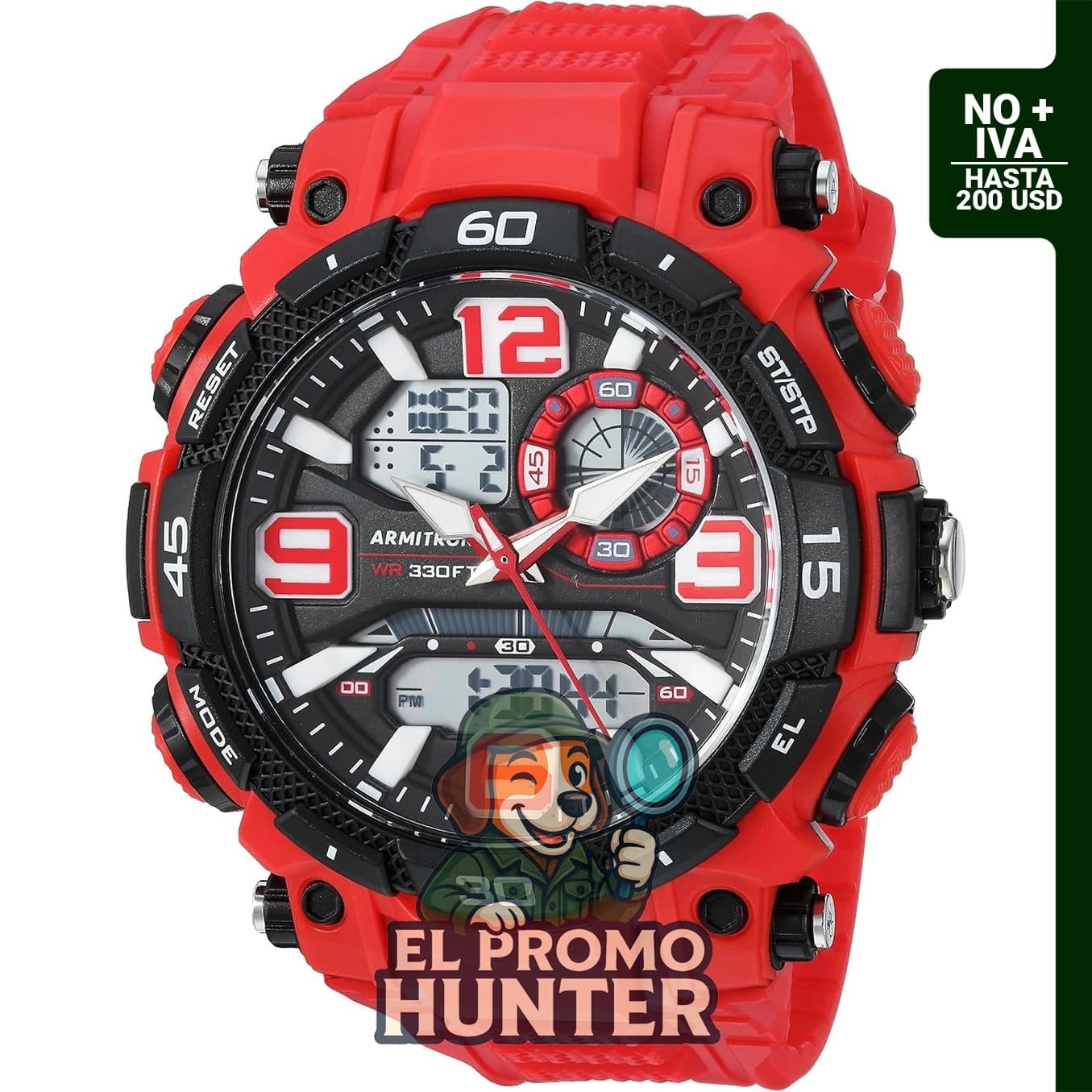 Reloj analógico-digital Armitron Sport con correa de resina para hombre.