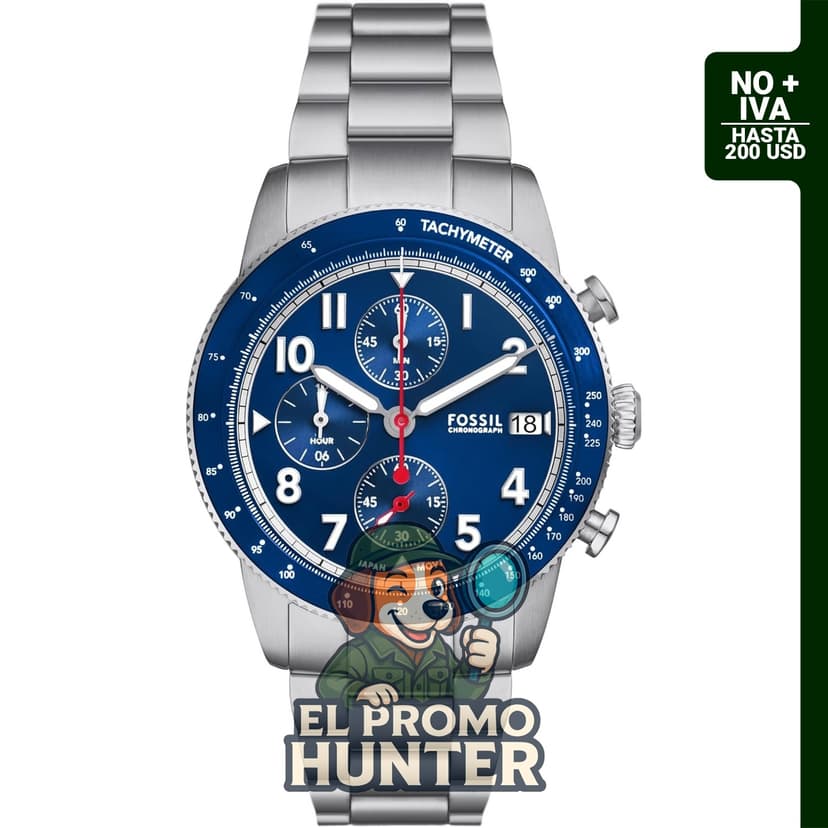 Reloj cronógrafo de acero inoxidable para hombre Fossil Sport Tourer con movimiento de cuarzo.