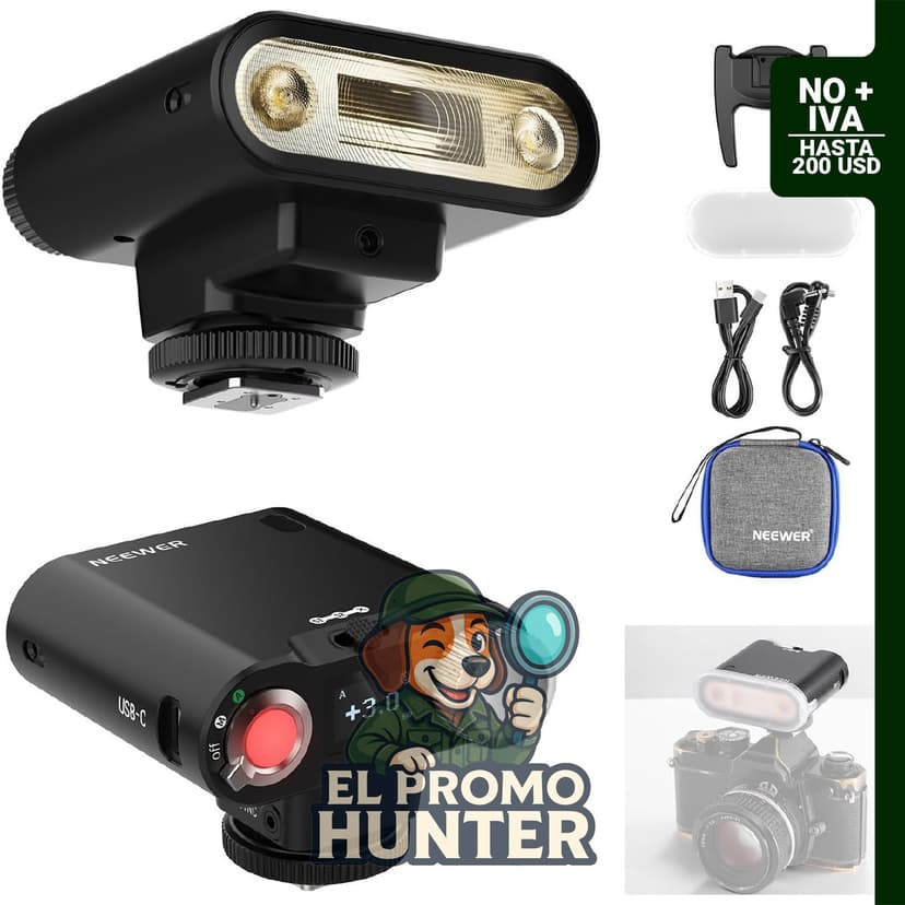 Flash Neewer Z160 para cámaras Canon, Nikon, Sony, Fuji y Olympus, con potencia ajustable de 22Ws.