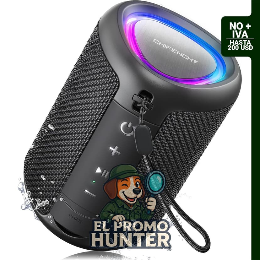 Altavoz Bluetooth portátil IPX5, sonido HD, conexión inalámbrica BT 5.3, emparejamiento TWS.