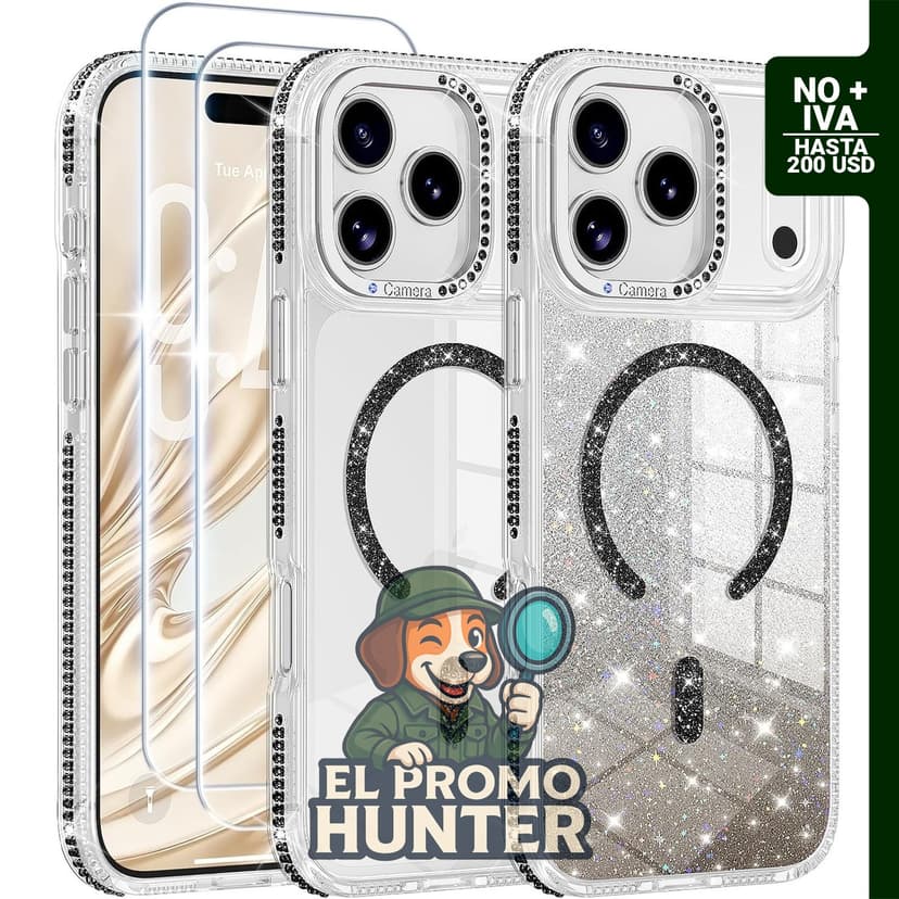 Funda delgada y transparente para iPhone 17 Pro Max, compatible con MagSafe, incluye 2 protectores de pantalla.