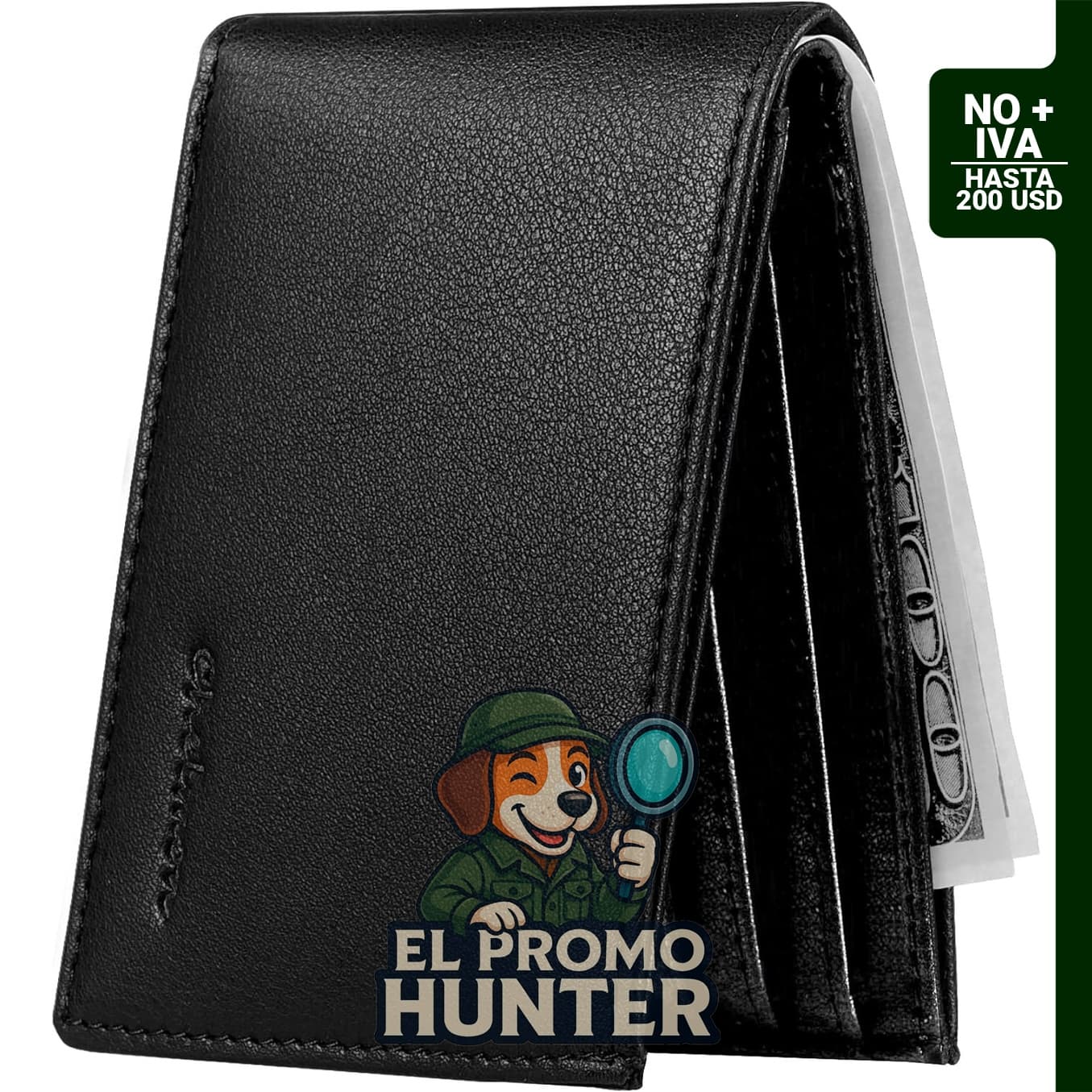Cartera delgada para hombre con bloqueo RFID, bolsillo frontal y tarjetero, color Alaska Marrón.