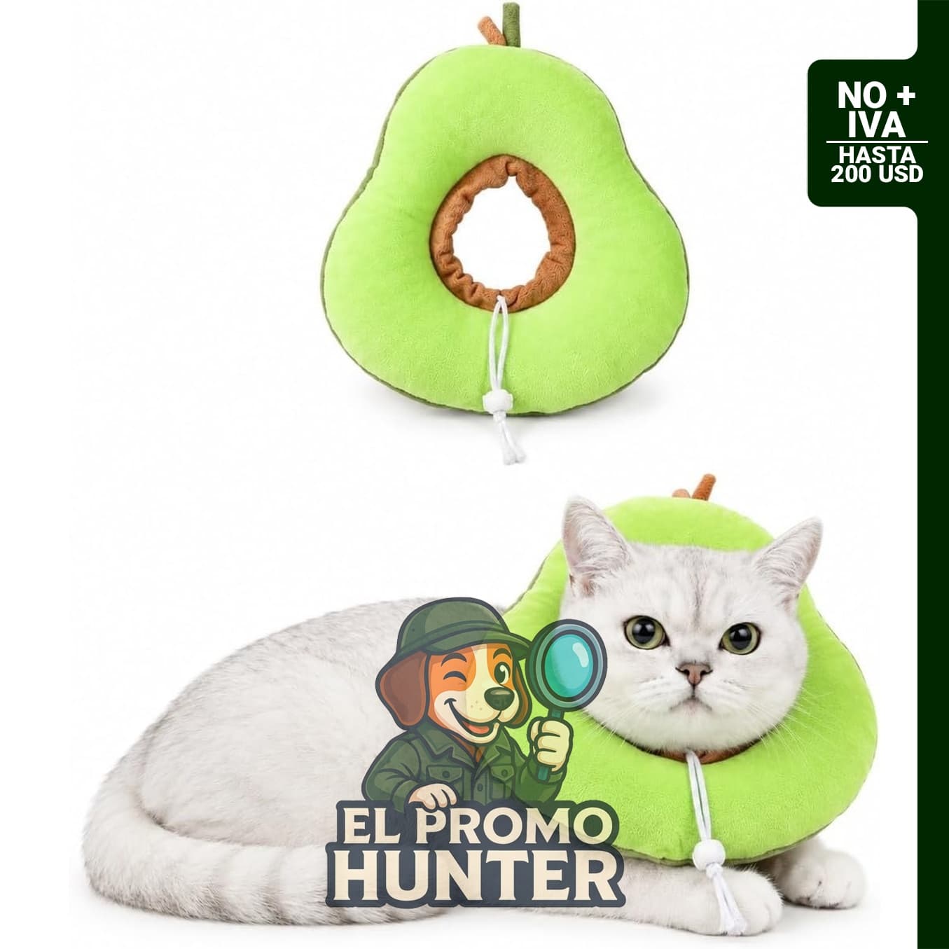 Collar de recuperación suave ajustable para gato, talla M.