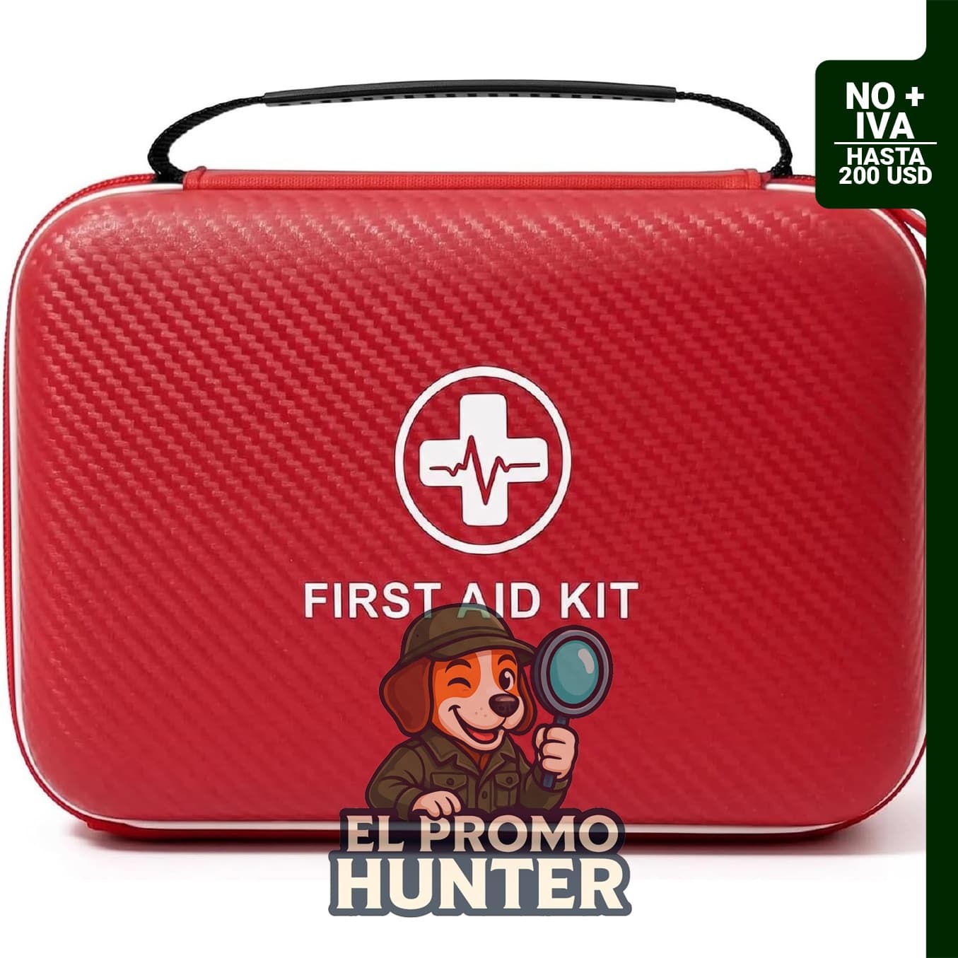 Estuche vacío para botiquín de primeros auxilios con compartimentos inteligentes y carcasa dura impermeable.