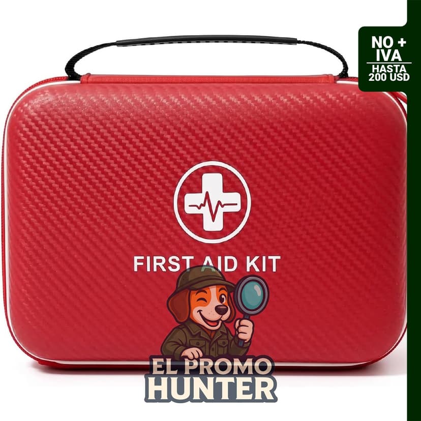 Estuche vacío para botiquín de primeros auxilios con compartimentos inteligentes y carcasa dura impermeable.