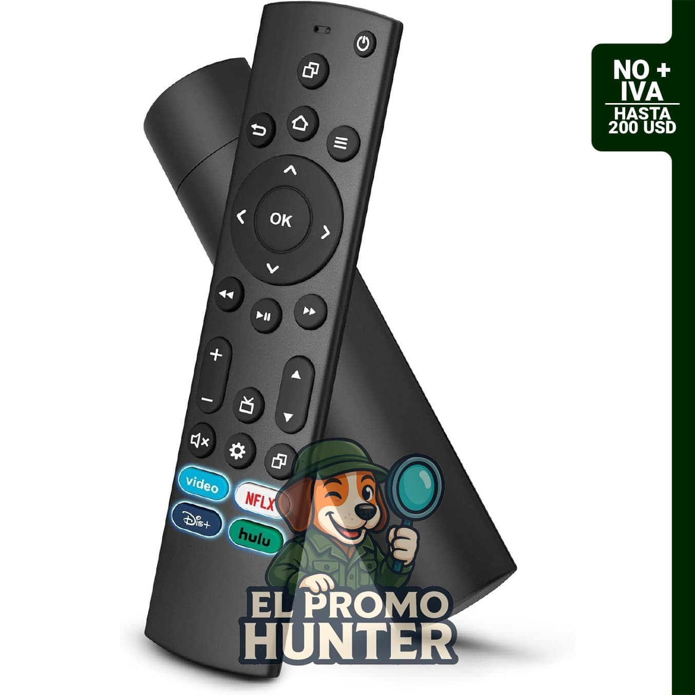 Control remoto universal para televisores Samsung, LG, Vizio, Roku, TCL, Hisense, Sony y Philips.