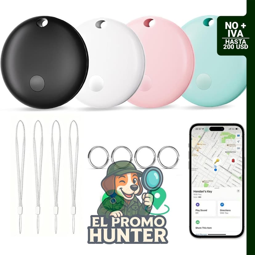 Etiquetas de seguimiento para Apple Find My, localizador de dispositivos de rastreo para equipaje, llaves y más.