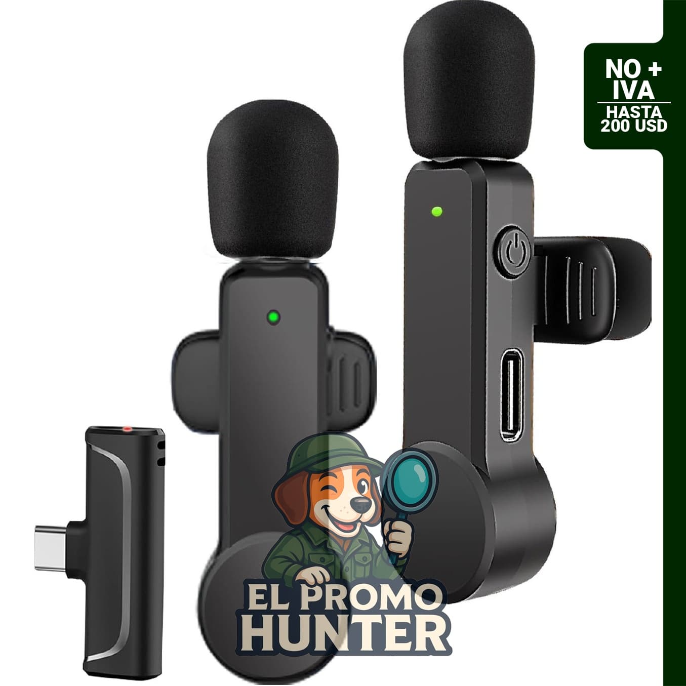 Micrófono Lavalier USB C inalámbrico NPTCL, compatible con iPhone 15/16/17 y teléfonos Android, con cancelación de ruido.