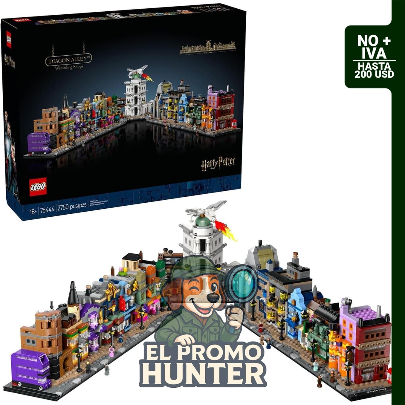 LEGO Harry Potter Diagon Alley Wizarding Shops, juego de construcción para adultos con 12 microfiguras.