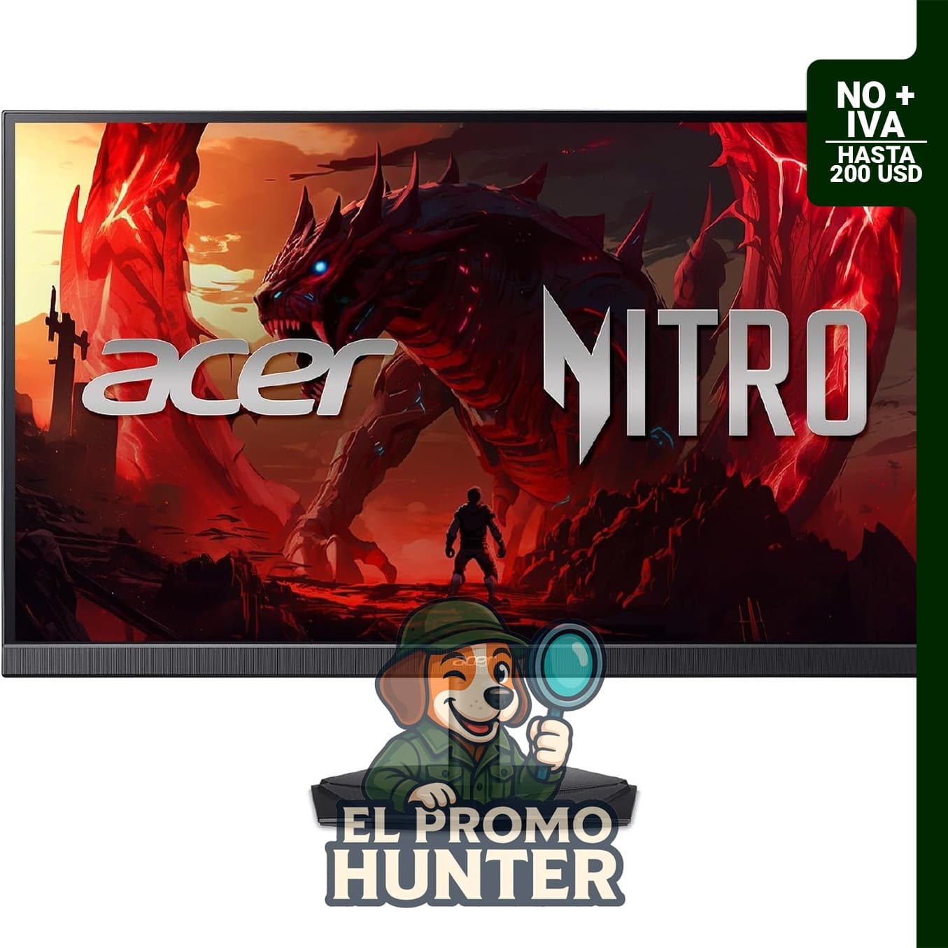 Monitor IPS Acer Nitro de 27" (68.6 cm) Full HD 1920 x 1080, frecuencia de actualización de 200Hz, 0.5 ms.