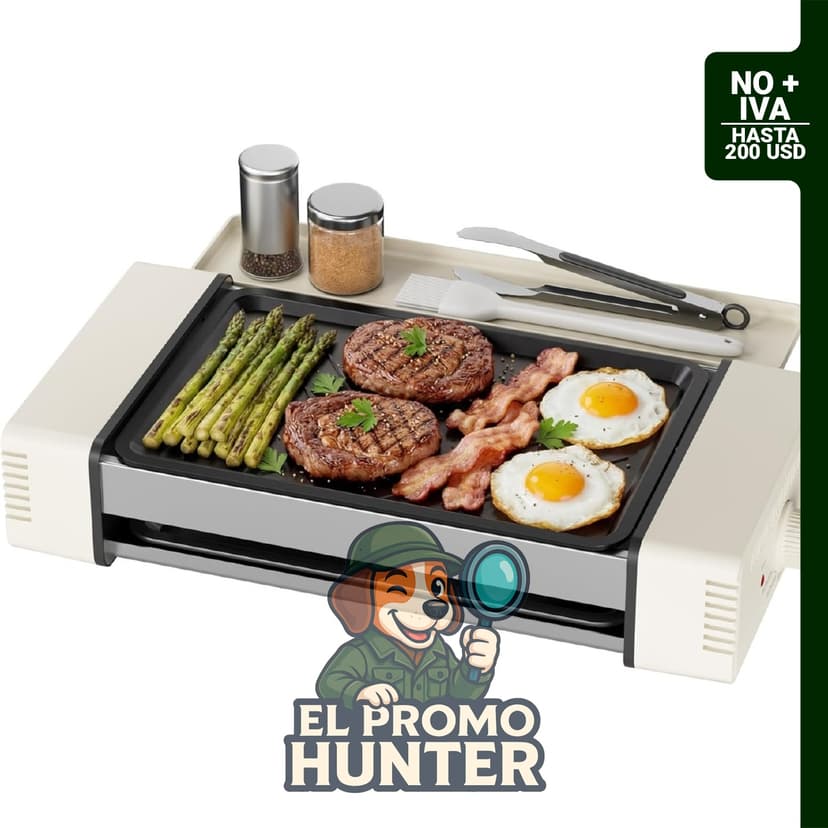 Máquina de parrilla rodante HBN 3 en 1, eléctrica, 800W, con placa antiadherente para hot dogs.