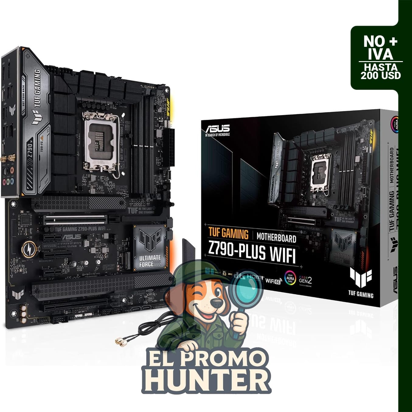 Placa base ATX ASUS TUF Gaming Z790-Plus WiFi LGA 1700, compatible con Intel 14ª, 12ª y 13ª generación.