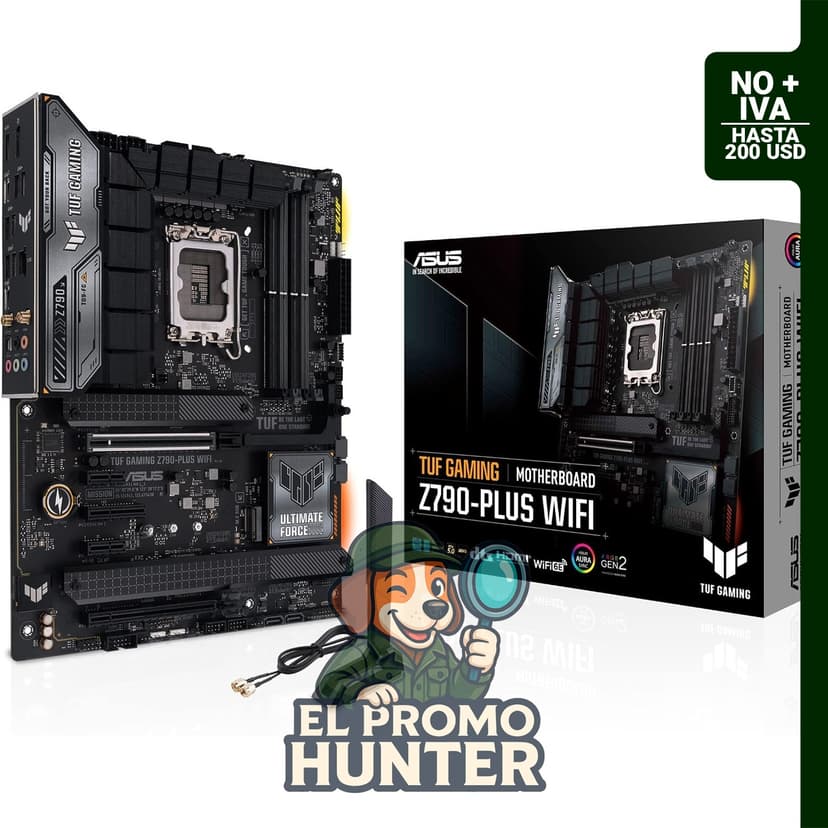 Placa base ATX ASUS TUF Gaming Z790-Plus WiFi LGA 1700, compatible con Intel 14ª, 12ª y 13ª generación.
