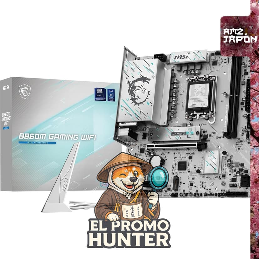 Placa base Micro-ATX MSI B860M GAMING WIFI MB6909 con conectividad Wi-Fi integrada.