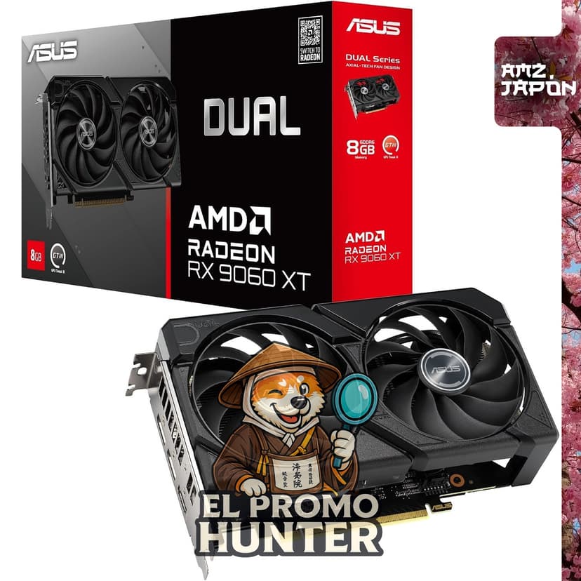 Tarjeta gráfica ASUS AMD Radeon RX 9060 XT de 8GB GDDR6.