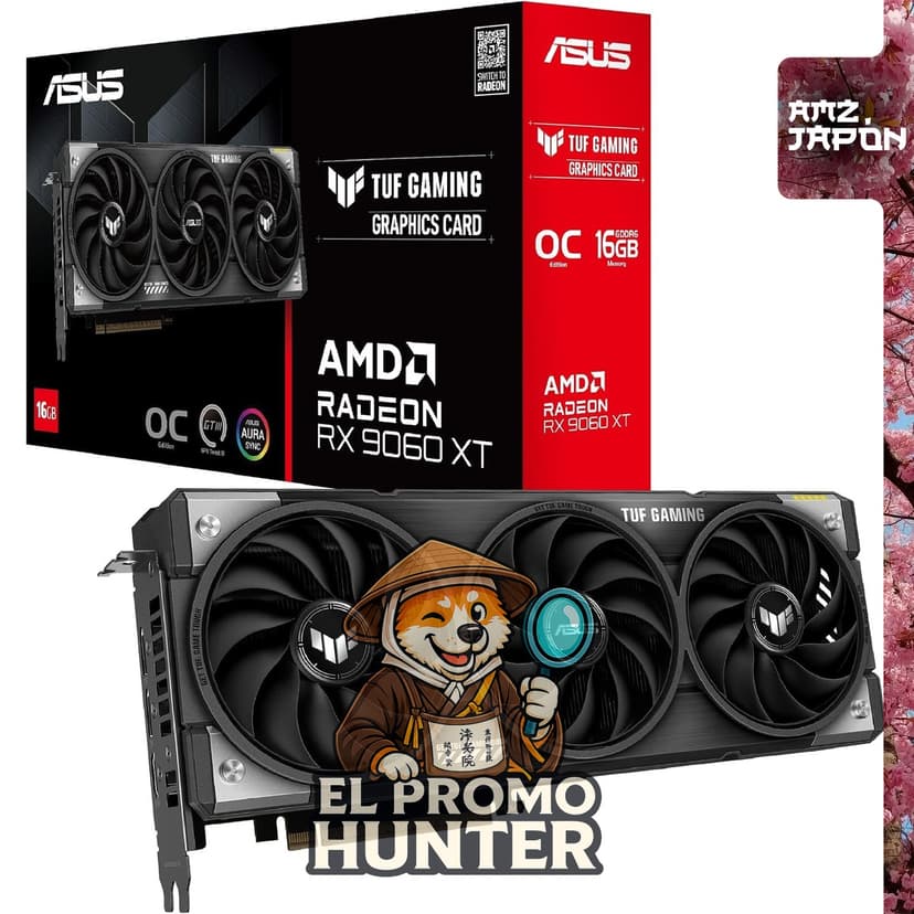 Tarjeta gráfica ASUS AMD Radeon RX 9060 XT 16GB GDDR6 OC Edition TUF-RX9060XT-O16G-GAMING.