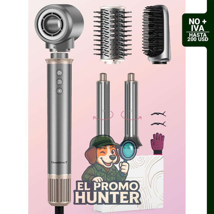 Cepillo secador de pelo 5 en 1, herramienta de peinado ligera para alisar, rizar y dar volumen.