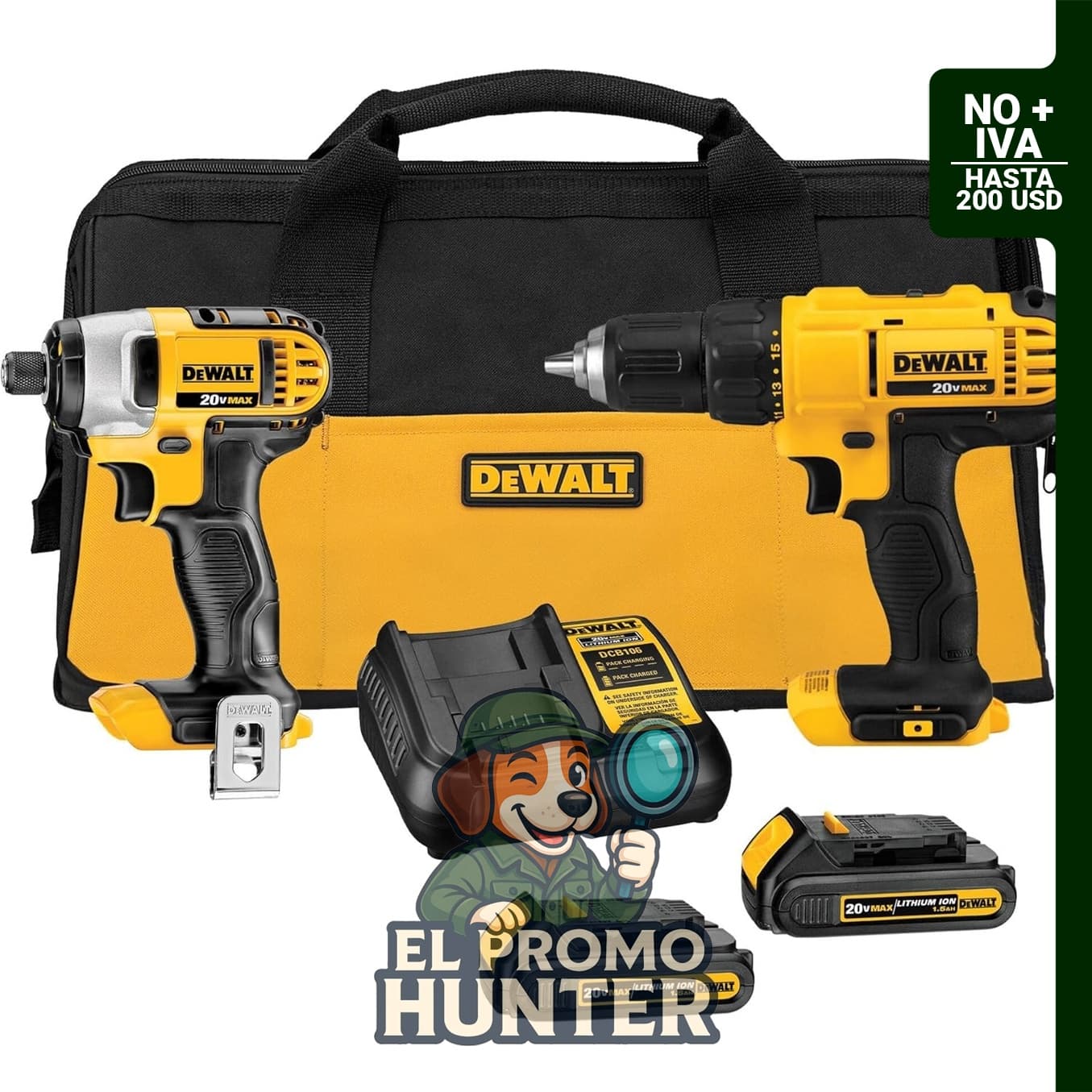 Kit de perforación inalámbrico DEWALT 20V MAX de 2 herramientas (DCK240C2)