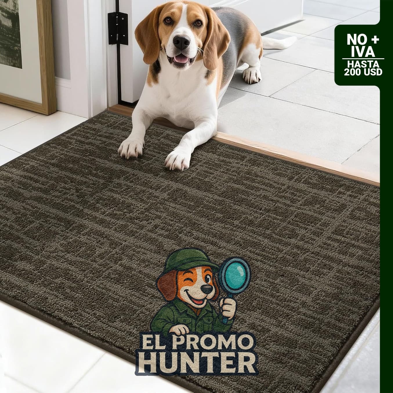 Alfombra para puerta de 51 x 81 cm, lavable y antideslizante, diseñada para atrapar suciedad.