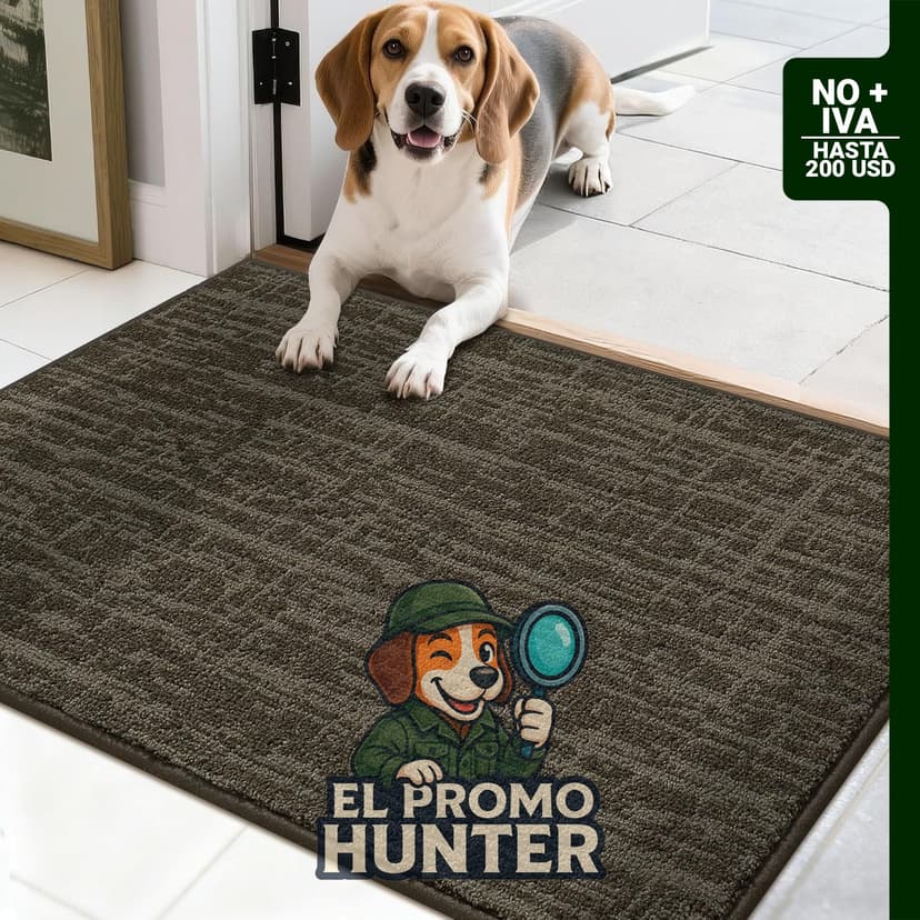 Alfombra para puerta de 51 x 81 cm, lavable y antideslizante, diseñada para atrapar suciedad.