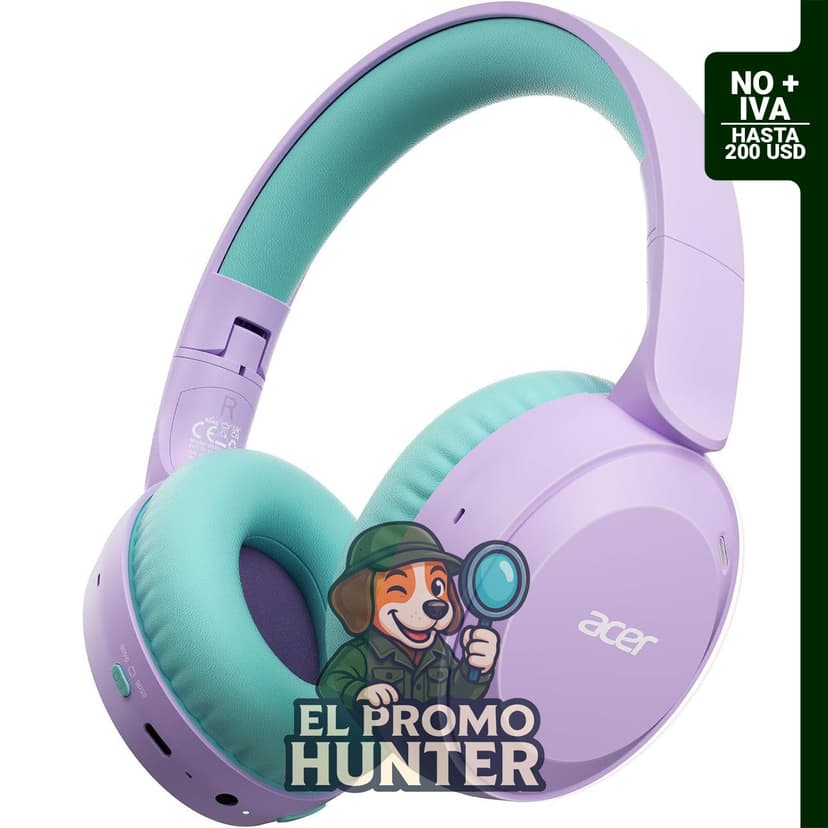 Auriculares Bluetooth para niños con volumen limitado a 85/94 dB y 60 horas de reproducción. Conectividad Bluetooth 6.0.