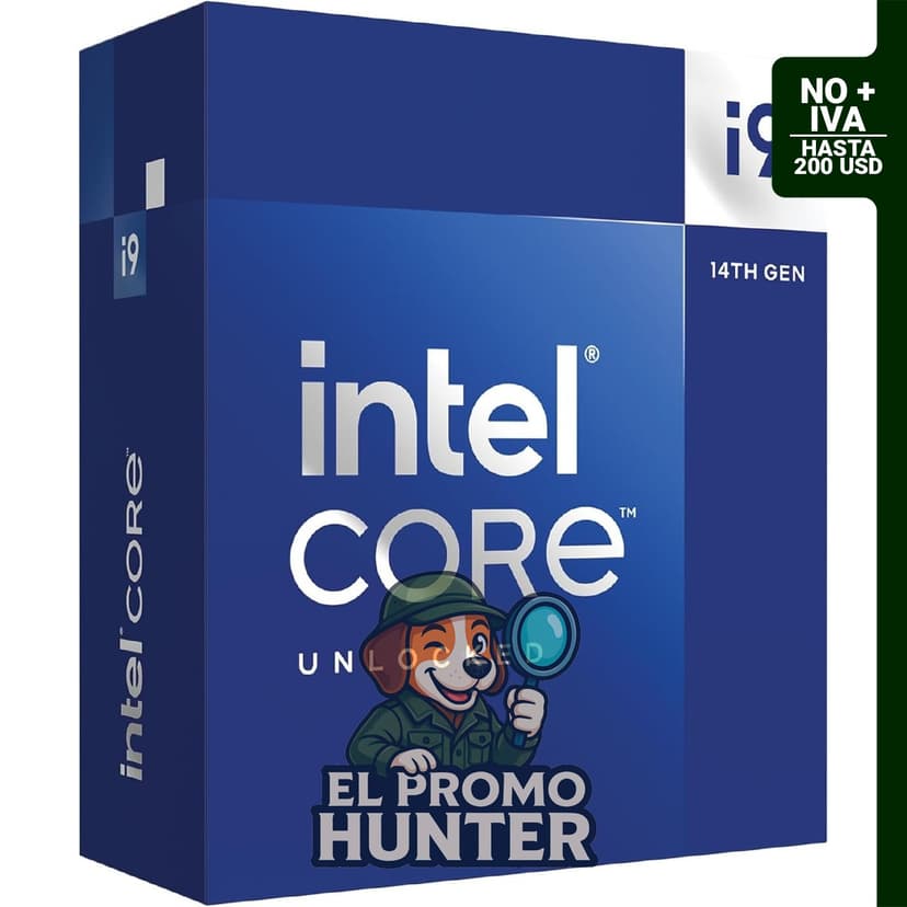 Procesador de escritorio Intel® Core™ i9-14900K, con 24 núcleos y velocidad base de 3.0 GHz.