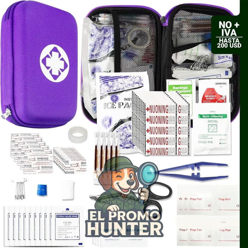 Kit de primeros auxilios compacto de 276 piezas para uso doméstico y viajes.
