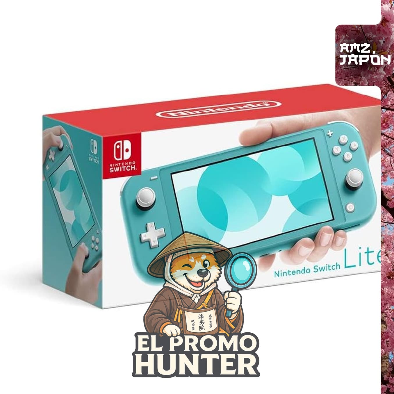 Consola Nintendo Switch Lite en color turquesa, compatible con juegos de Nintendo Switch.