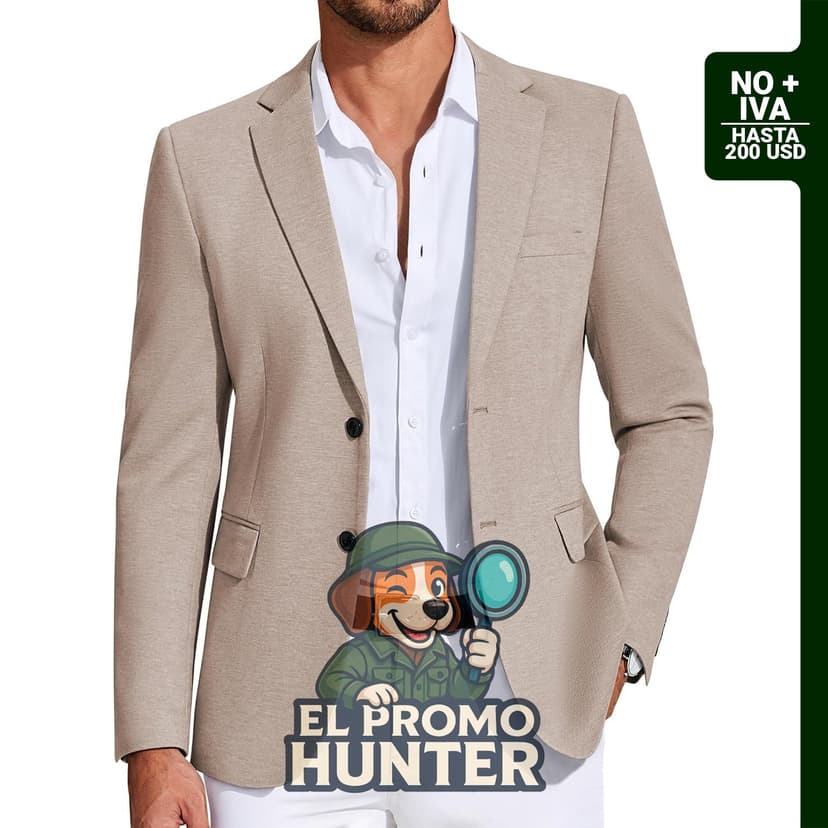 Chaqueta de punto con botones para hombre, blazer deportivo ligero de dos botones.
