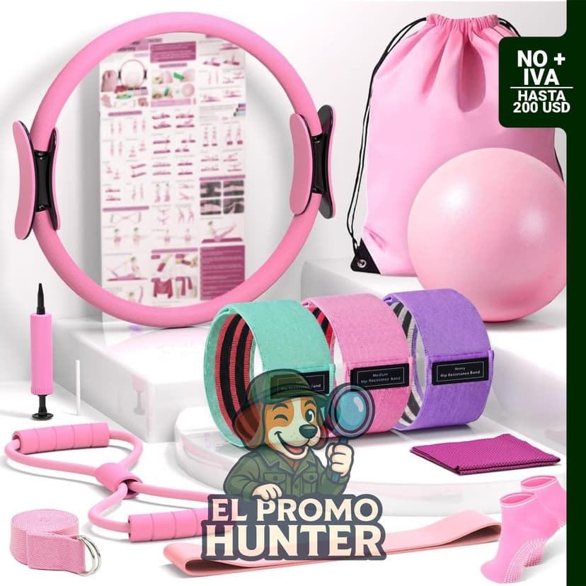 Kit de pilates con anillo de 14.5" (37 cm) y pelota de ejercicio pequeña, para entrenamiento en casa.
