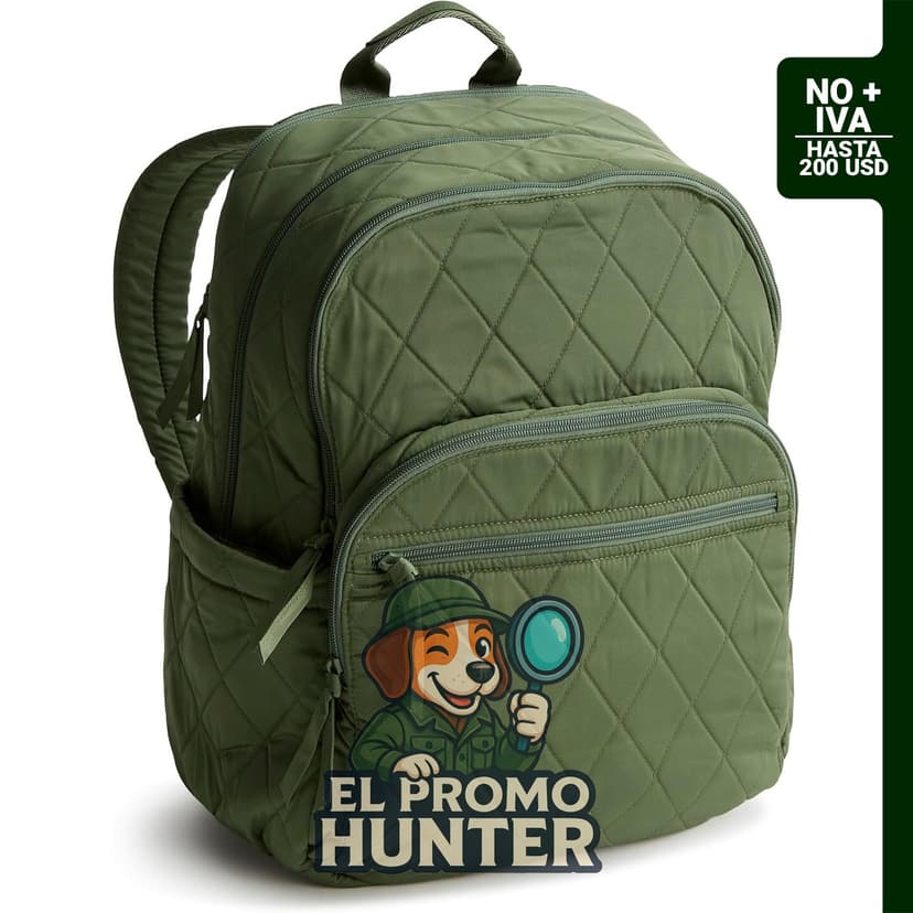 Mochila Bancroft grande de sarga de rendimiento para mujer, color bronce verde, tamaño único.