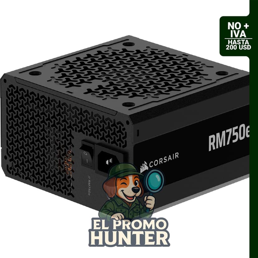 Fuente de alimentación modular CORSAIR RM750e de 750 W, compatible con ATX 3.1 y PCIe 5.1.