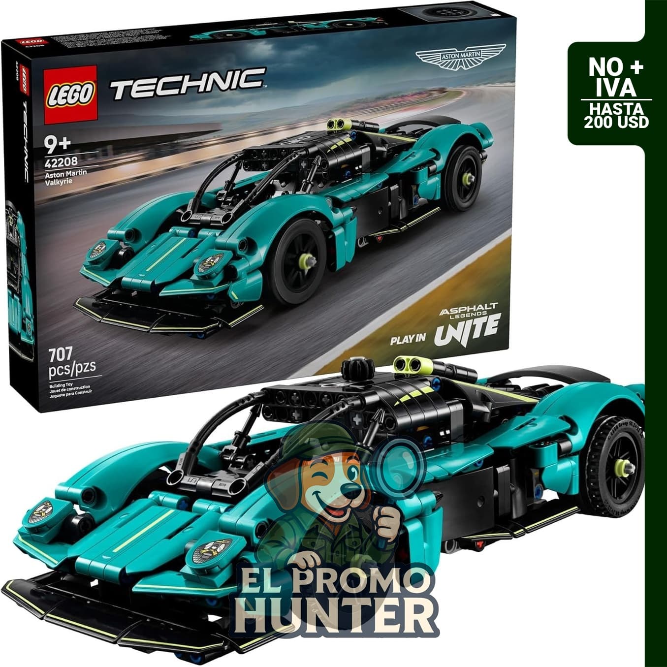 LEGO Technic Aston Martin Valkyrie, kit de construcción de 707 piezas para niños a partir de 9 años.