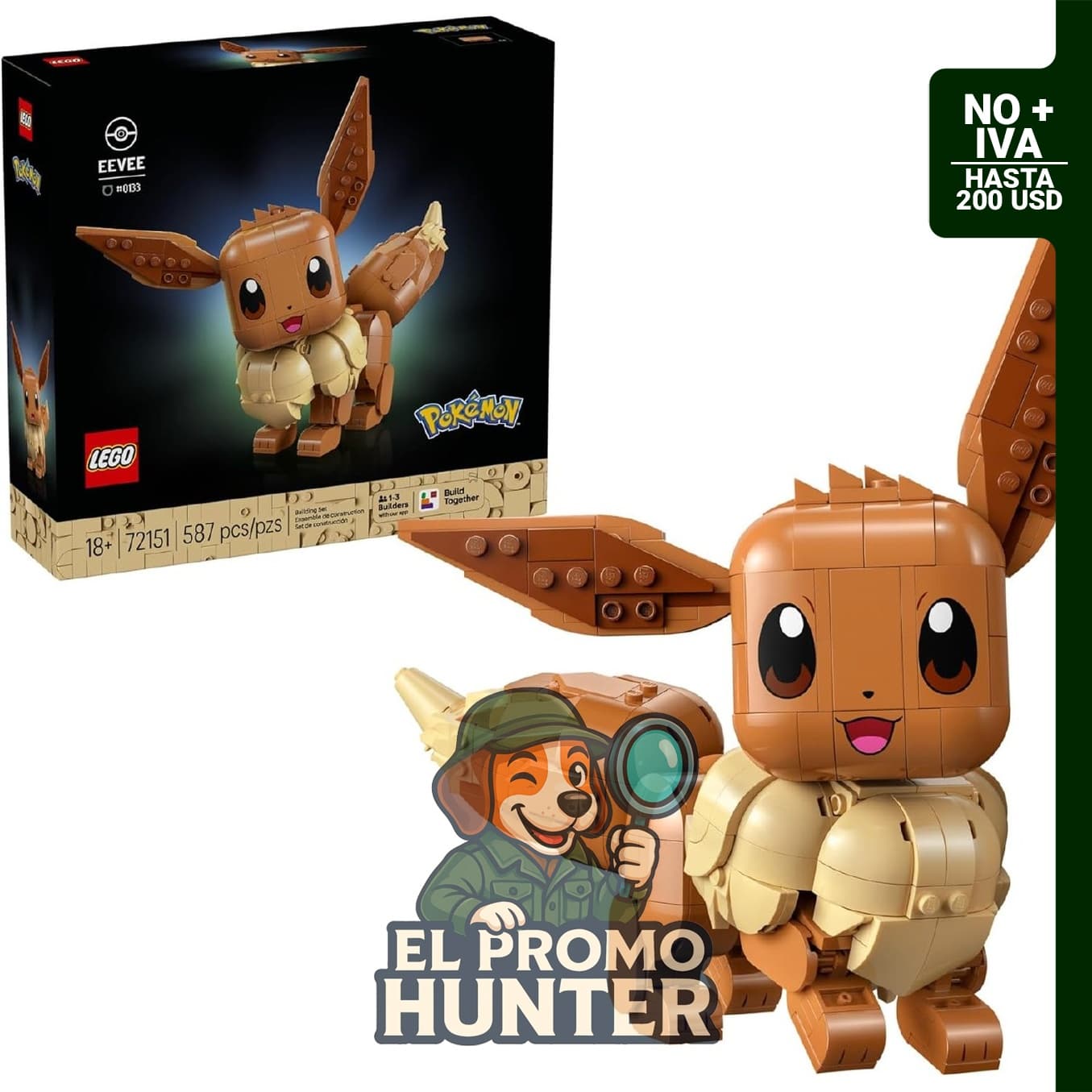 LEGO Pokémon Eevee, figura de construcción de 587 piezas para adultos.