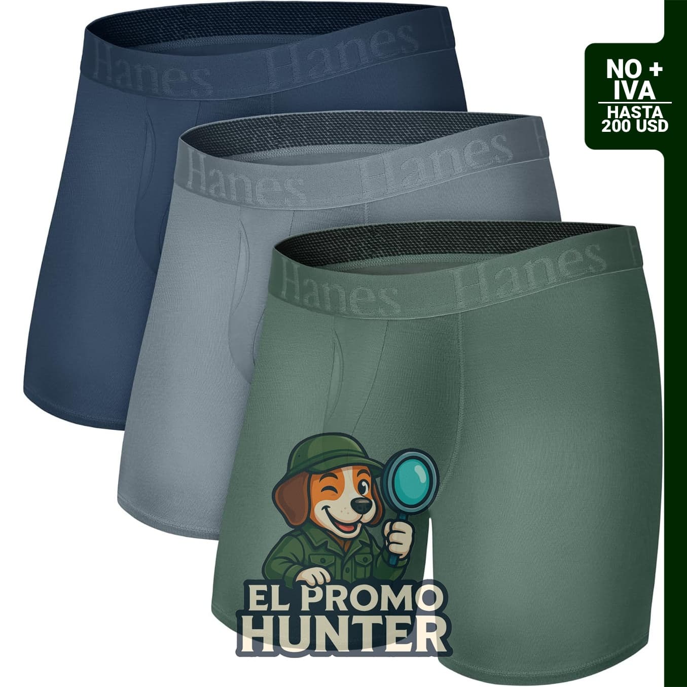 Bóxers de viscosa de bambú para hombre, paquete de 3 unidades, corte corto o regular.